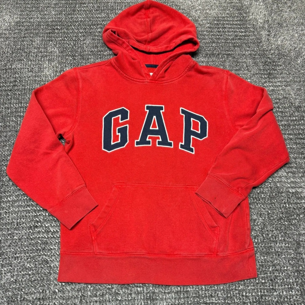 GAP Kids Boys Hoodie Pullover Sweatshirt XXL Red Arch‎ Logo Spellout